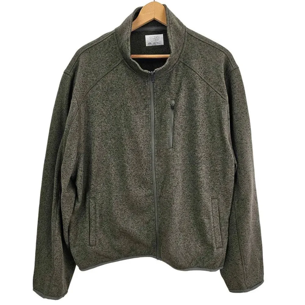 Ocean + Coast Full Zip Olive Jacket Men's Size XXL